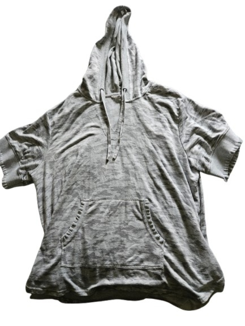 Jane + Delancey Gray Camo Hooded Poncho Top Size 2X Oversized Pullover